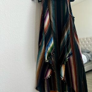 L&B Multicolor Striped Aztec Vest
